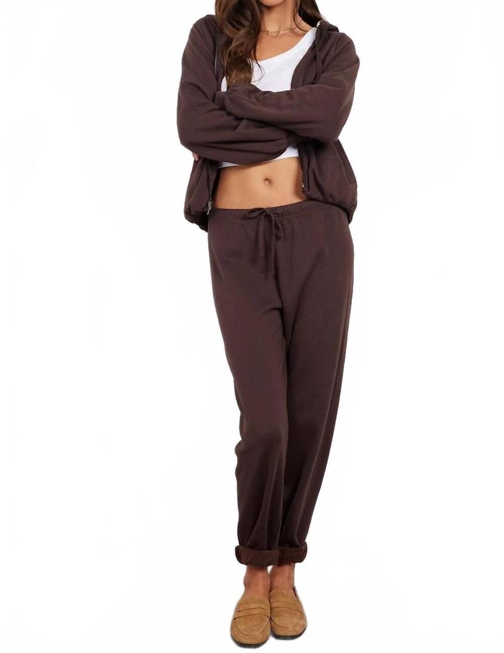 NEW BOBI pull-on drawcord jogger in black cherry